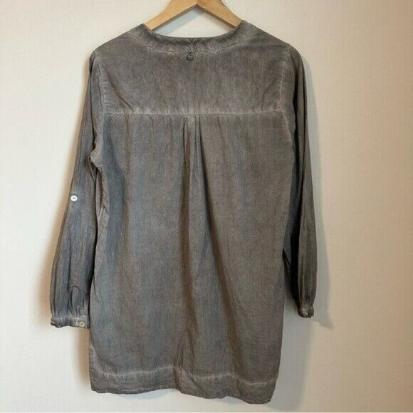Soft Surroundings Gray Pigment Dyed Pin Tuck Pleated Popover Tunic Size medium - Picture 4 of 10